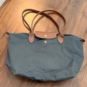 Longchamp Black and Brown Tote Bag